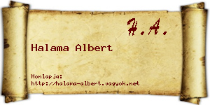 Halama Albert névjegykártya